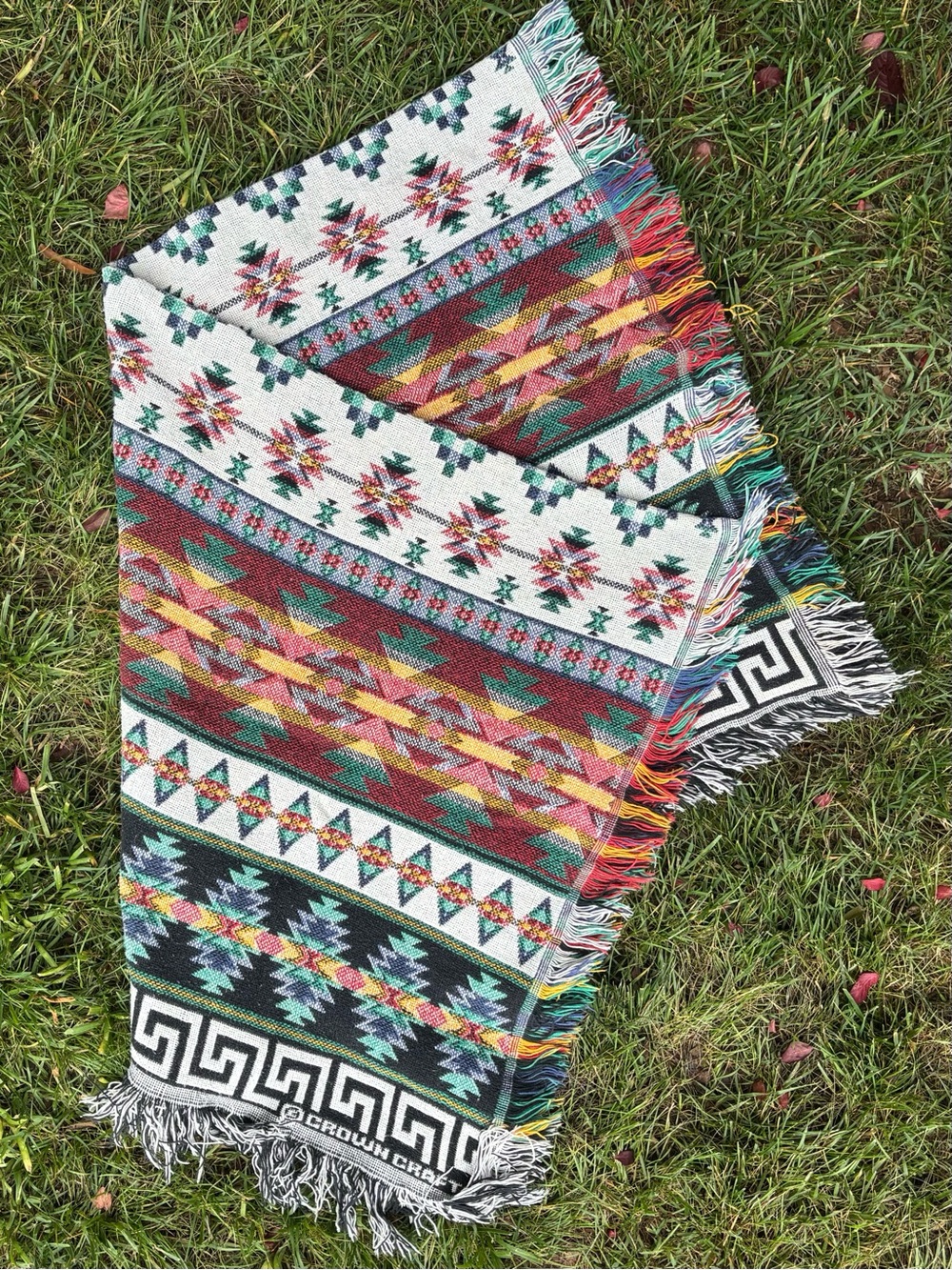 Southwestern Crown Crafts Vintage Pattern Woven Blanket - Multicolor